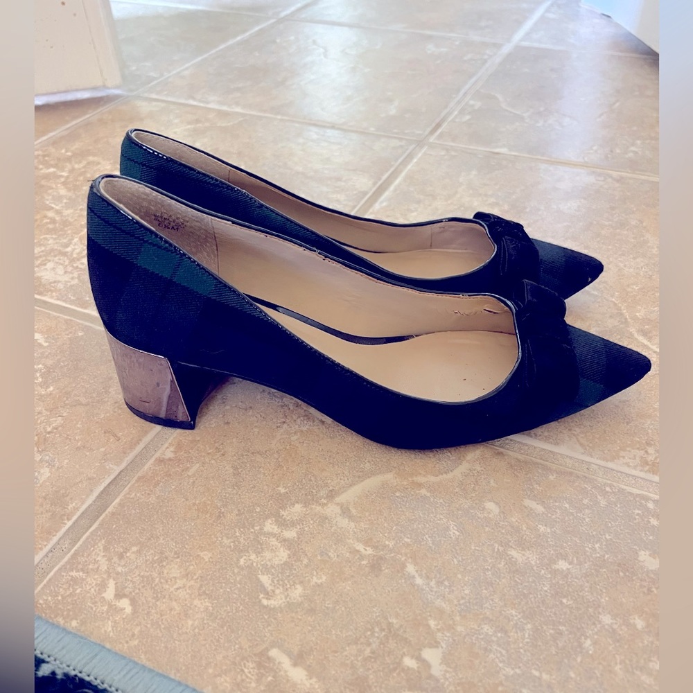 Black Watch Plaid Block Heels by Ann Taylor—gently loved